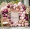 Burgundy Pink Balloon Garland Double Stuffed Pastel Pink Nude Beige Plum Mauve Lavender Latex Balloons Arch Kit for Birthday Wedding Baby Bridal Shower Decoration